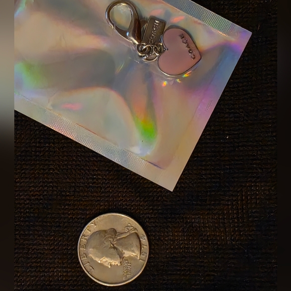 COACH Gold and Pink Heart Charm - Picture 2 of 2